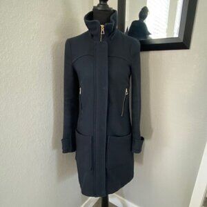 ZARA Trafaluc Navy Blue Wool Parka Coat Jacket XS